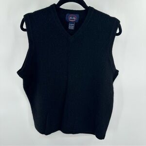Allen Solly 100% Lambswool Black V Neck Sweater Vest Mens Large